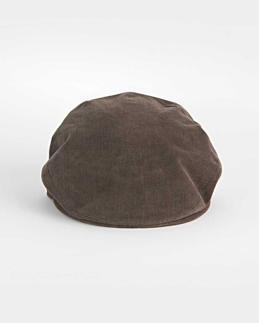Chocolate Brown Cotton Flat Cap