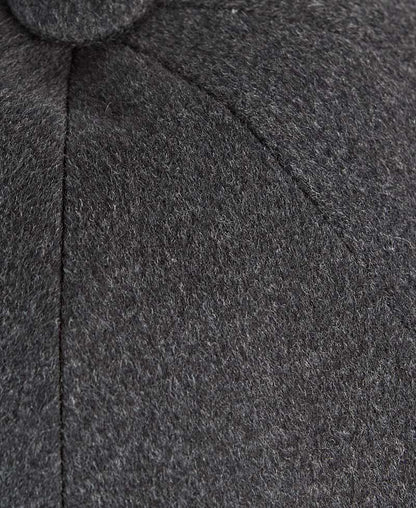 Plain Dark Grey Loden Wool Made In England Gatsby Cap