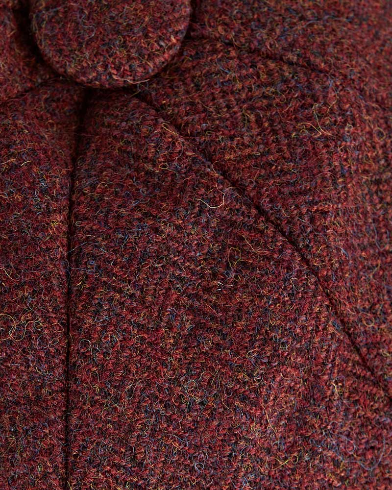 Pheasant & Red Herringbone Wool Made In England Gatsby Cap