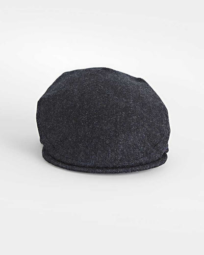 Dark Blue Plain Weave 100% Wool Made In England Flat Cap