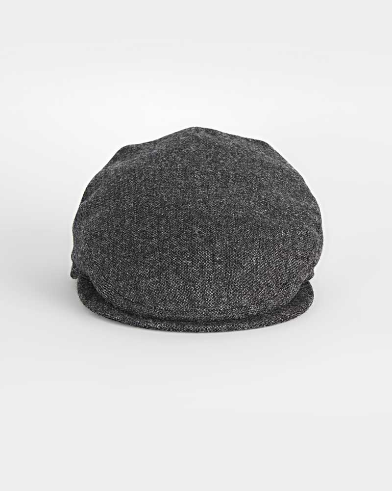 Dark Grey Plain Weave 100% Wool Made In England Flat Cap