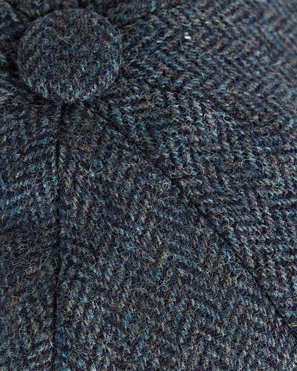 Insign Grey Herringbone 100% Wool Made In England Gatsby Cap