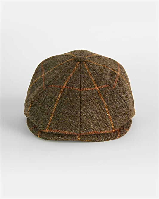 Green With Large Gold Check 100% Wool Toni Cap