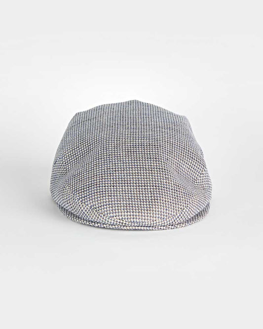Brown Basket Weave Cotton & Linen Flat Cap