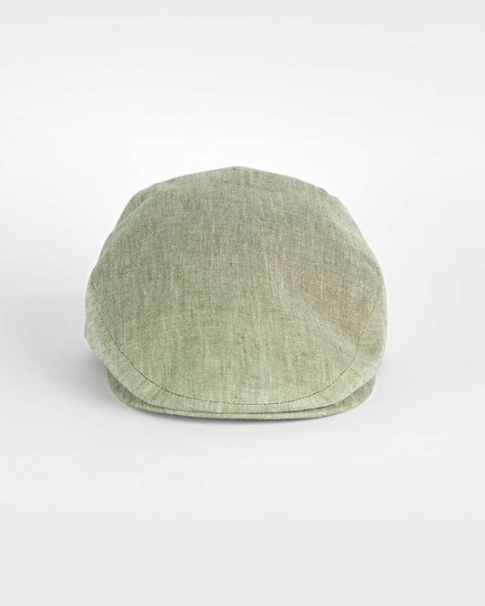 Plain Olive 100% Linen Flat Cap