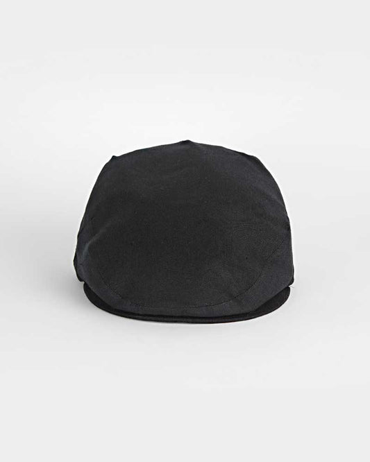 Plain Black 100% Linen Flat Cap
