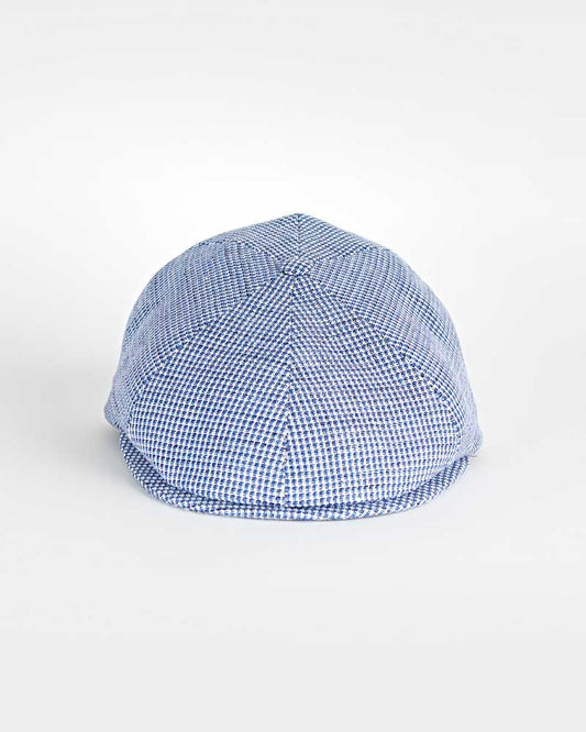 Royal Blue Basket Weave Cotton & Linen Toni Cap