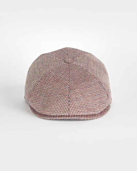 Red Basket Weave Cotton & Linen Toni Cap