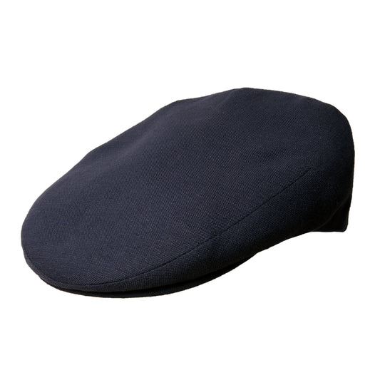 Plain Navy Linen Flat Cap