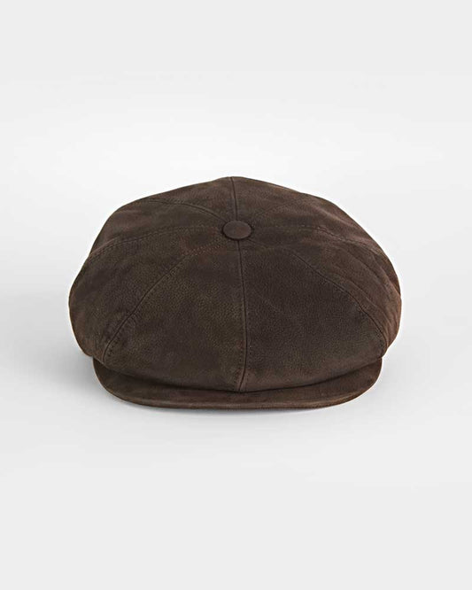 Brown Leather Gatsby Cap