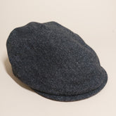 Dark Grey Plain Weave 100% Wool Made In England Flat Cap