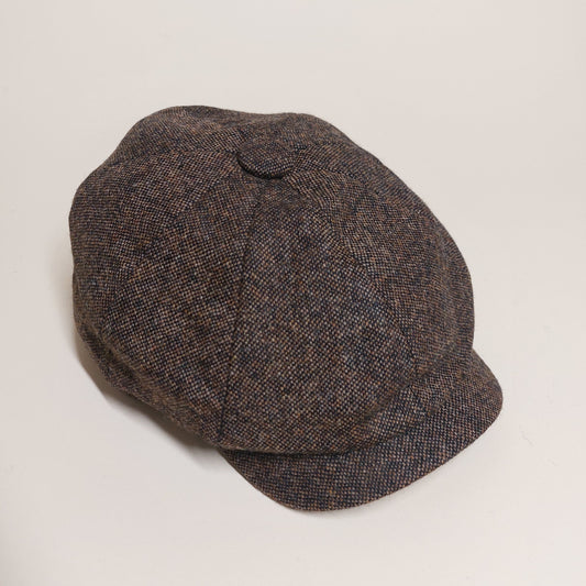 Country Brown Plain Weave 100% Wool Made In England Gatsby Cap