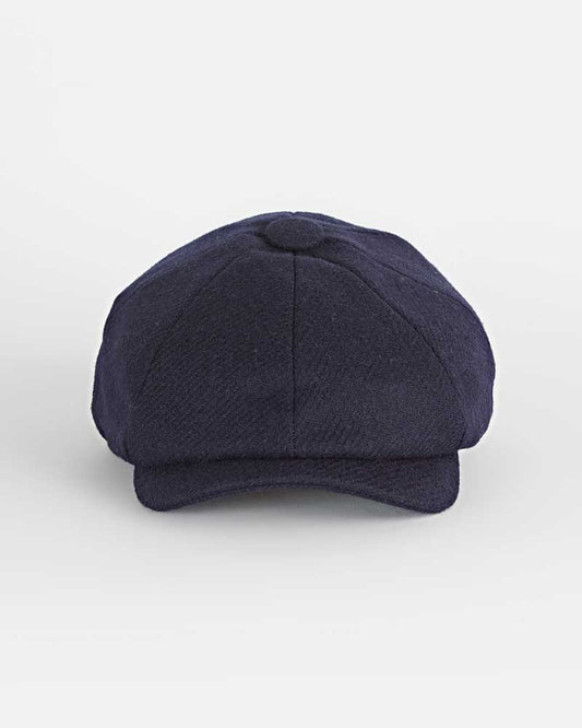 Dark Navy Twill 100% Wool Made In England Gatsby Cap