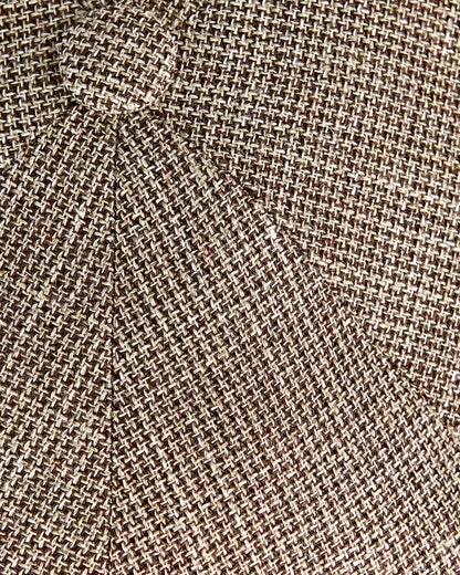 Brown Plain Micro Herringbone Cotton & Linen Mix Toni Cap