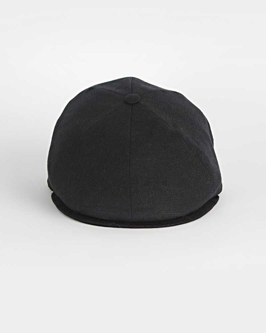 Plain Black Linen Toni Cap