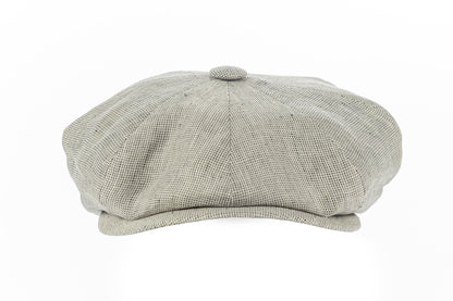 Natural Textured Linen Gatsby Cap