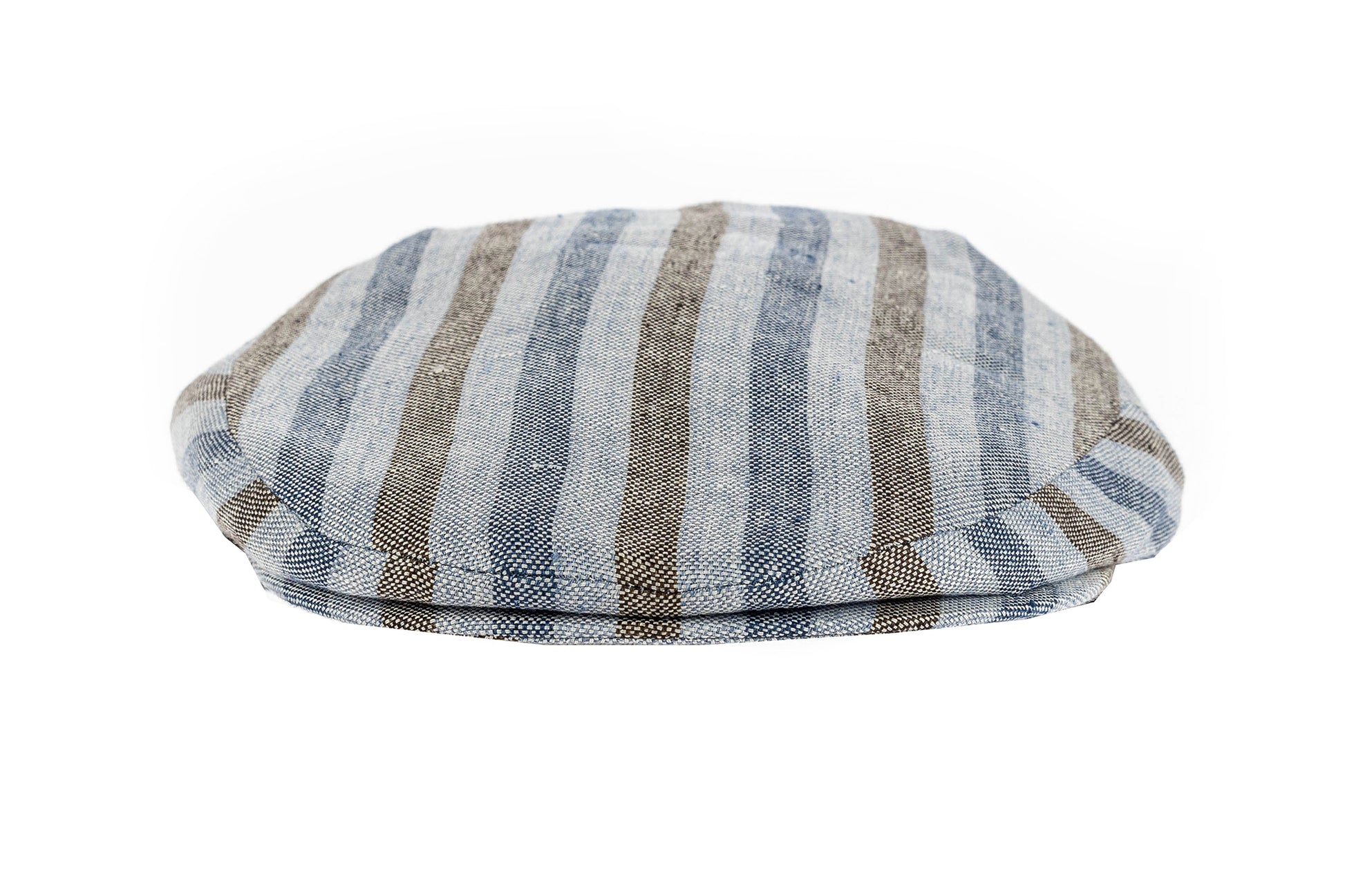 Blue Oxford Stripe Cotton Flat Cap – Bates Hatters of London