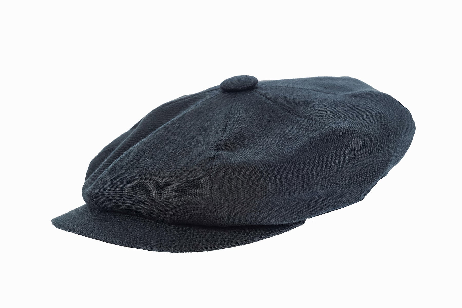 Black Linen Gatsby Cap