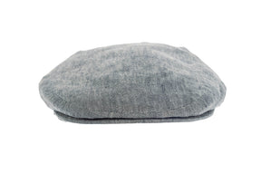 Plain Grey Linen Flat Cap