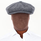 Grey Pick & Pick 100% Wool Gatsby Cap