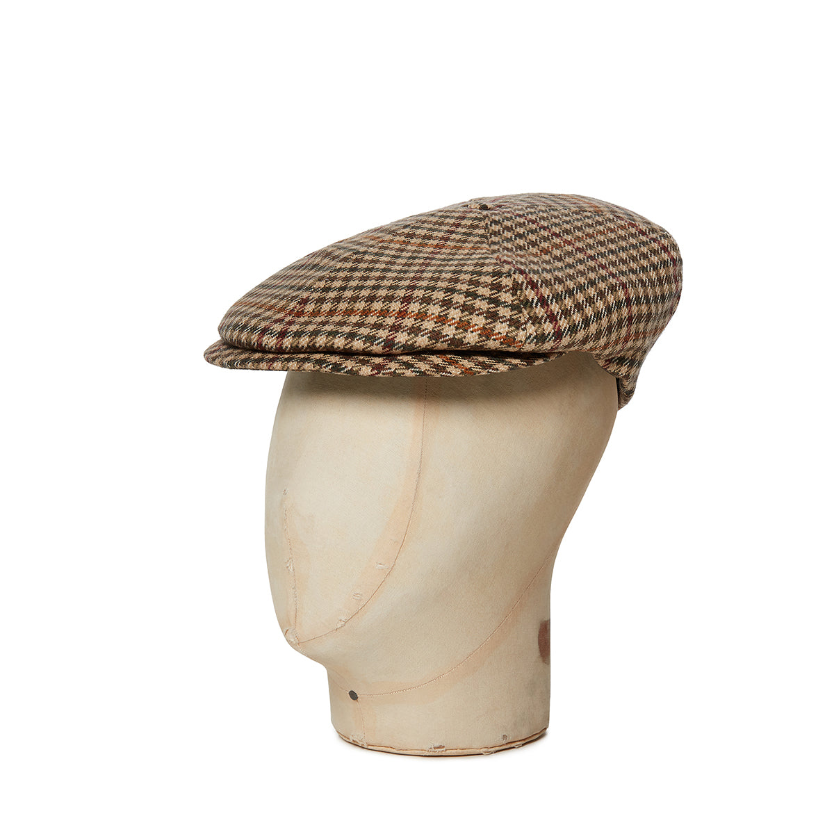 Cream, Red, Green & Yellow Houndstooth Check Toni Cap