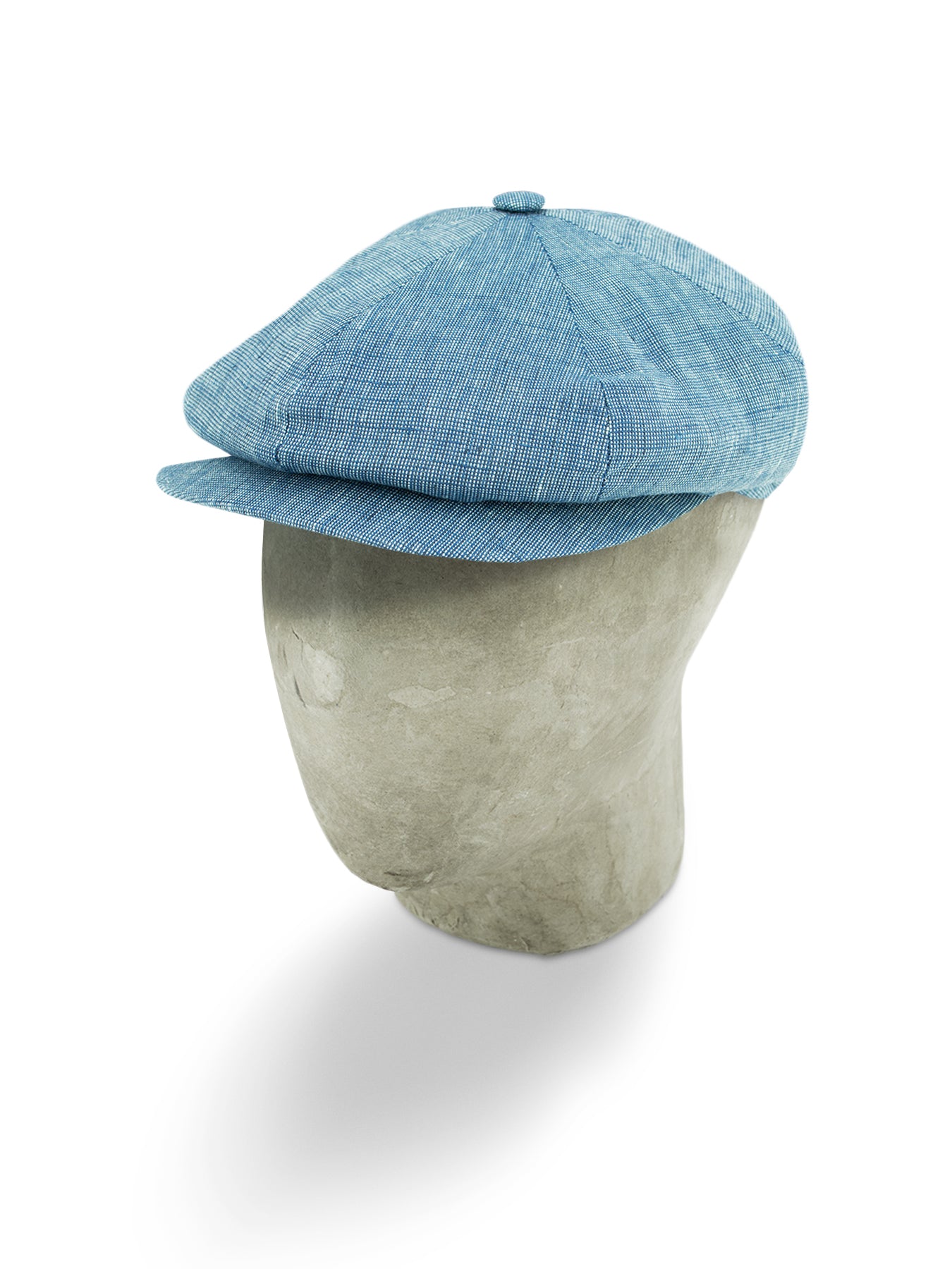 Blue Linen 8-Piece Cap