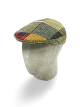 Brown Multicolored Patchwork Wool Flat Cap