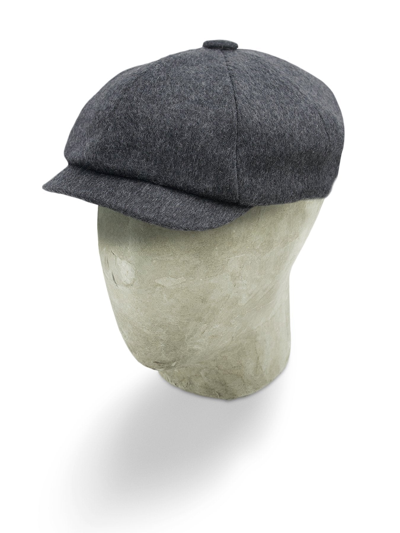 Plain Charcoal Grey Woollen MIE Loden Gatsby Cap