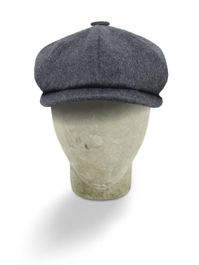 Plain Charcoal Grey Woollen MIE Loden Gatsby Cap
