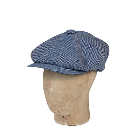 Plain Blue Cotton Hopsack Gatsby Cap