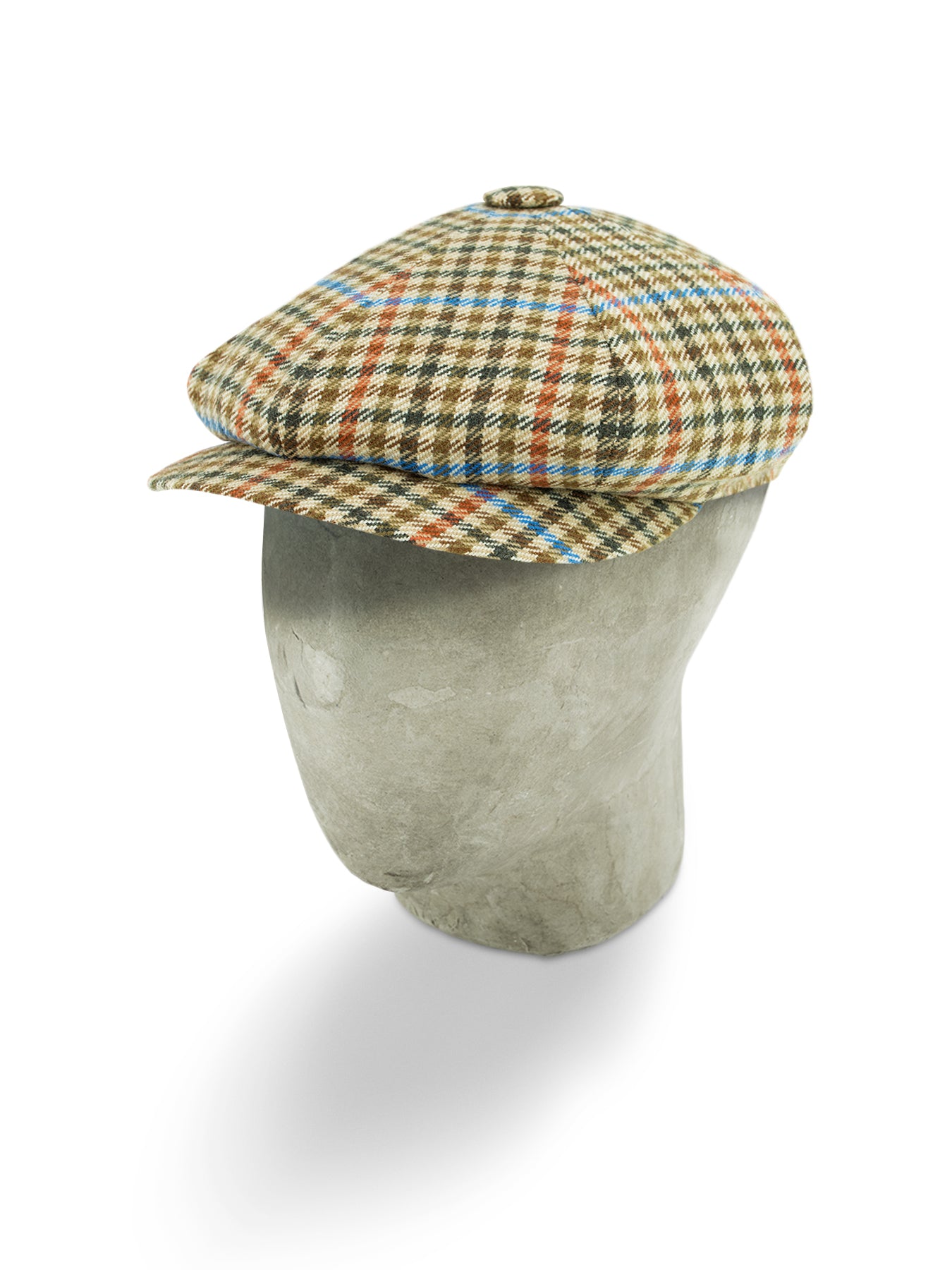 Houndstooth Small Check Wool & Cashmere Gatsby Cap