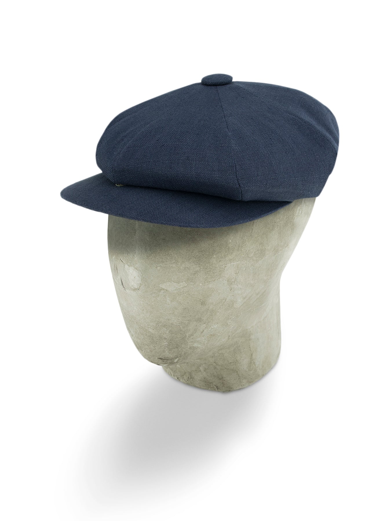 Plain Navy Linen Gatsby Cap