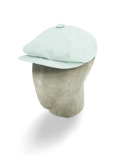 Light Grey With White Check Cotton & Polyester Mix Gatsby Cap