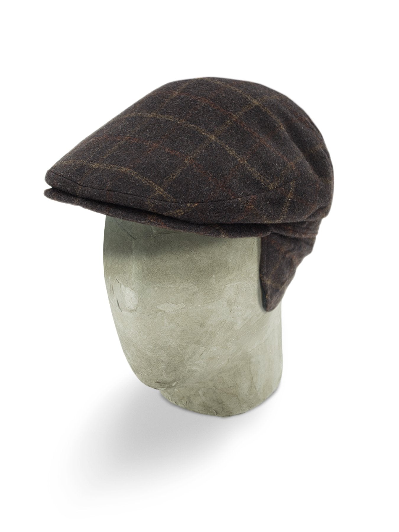 Brown Checked Loden Harlem Cap